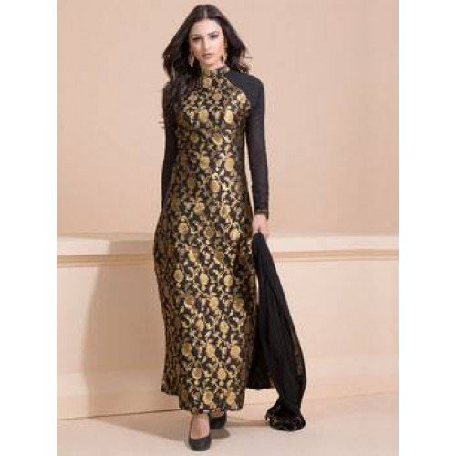 Black and gold brocade dress sale